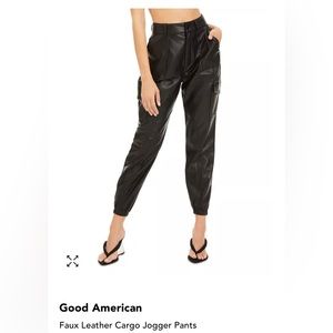 BNWT Good American Faux Leather Cargo Pants Sz 16